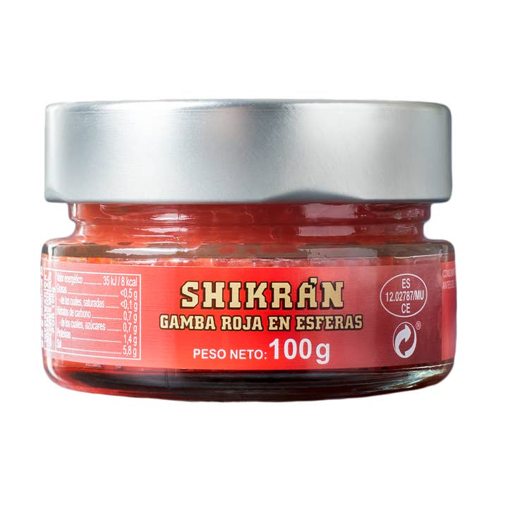 Gamba Rossa Shikran, 100g Alternativa caviale, gourmet, perle per la vendita all'ingrosso da parte di Eurocaviar