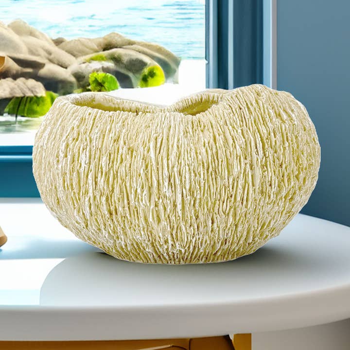 10" Sustainable Coral Texture Resin Decorative Flower Vase for wholesale by Galt International Company