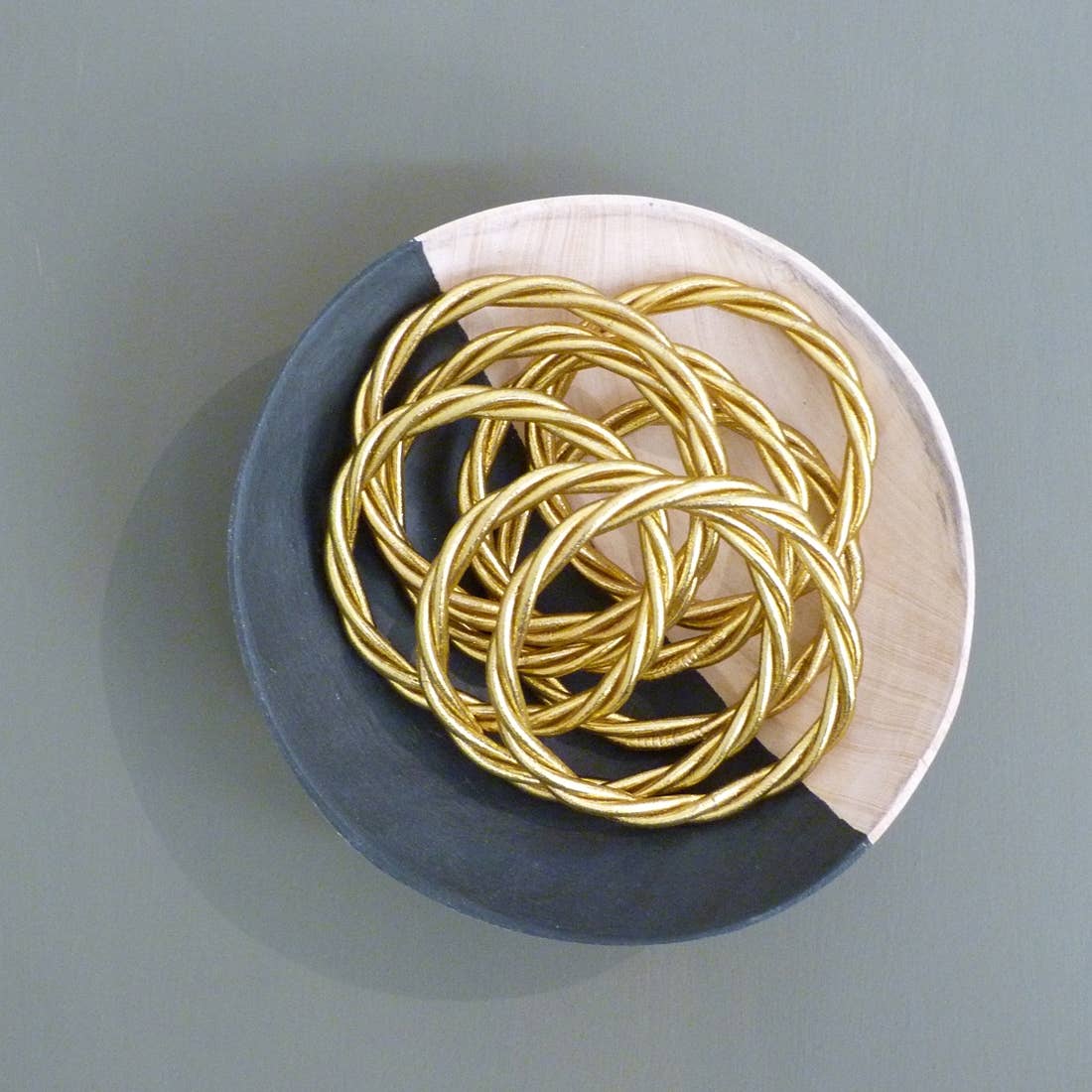 BAAN - Wholesale Bangle Bracelet - Official Brand - Thick gold twisted buddhist bracelet1