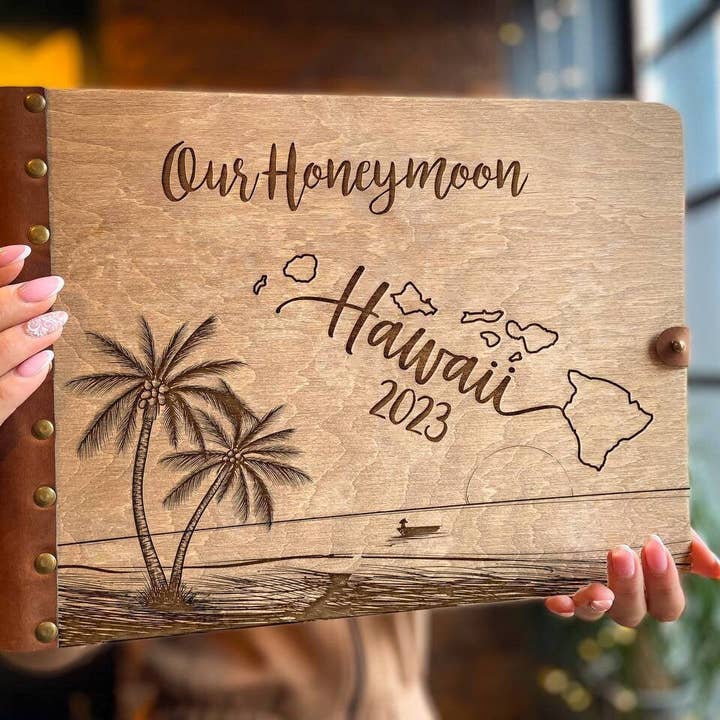 Cherish Deal - Vendita all'ingrosso Album fotografici - Il nostro album fotografico della luna di miele alle Hawaii in pelle Il nostro libro delle avventure