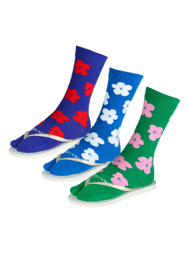 Calcetines de Dedos Separados - Flor - Pack de 3 para venta al por mayor de Ja-vie