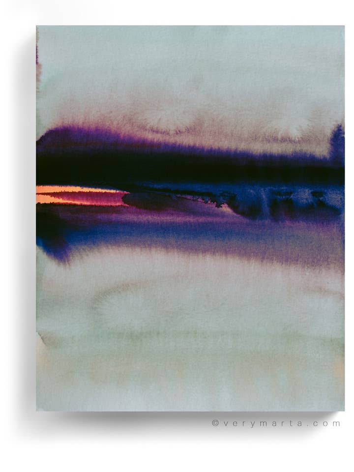 Landscape Wall Art Prints Loose Abstract Watercolor Paper & Canvas | Vioola for wholesale by Marta Spendowska