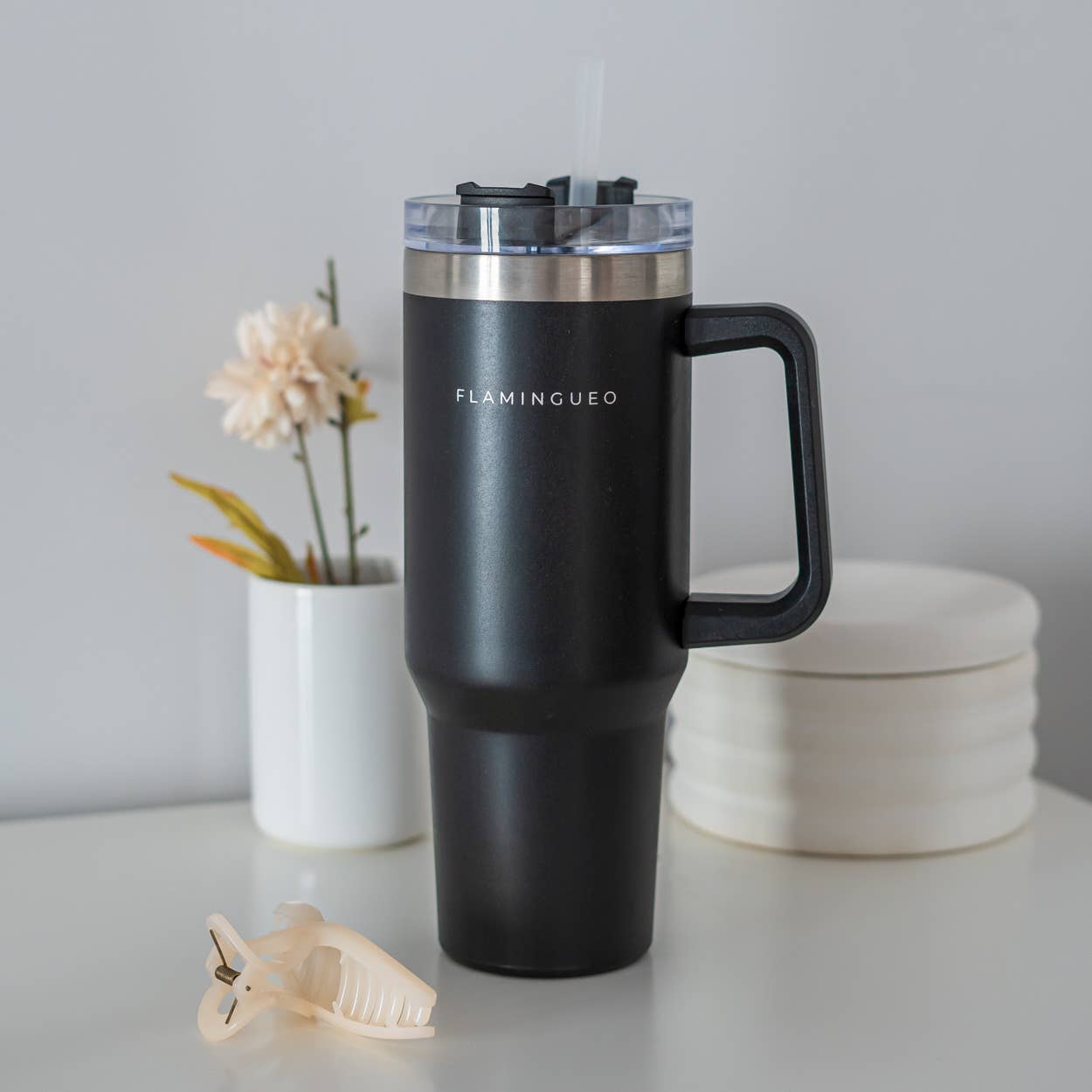 Flamingueo - Wholesale Insulated Mug/Tumbler - Black thermos bottle stainless steel 2