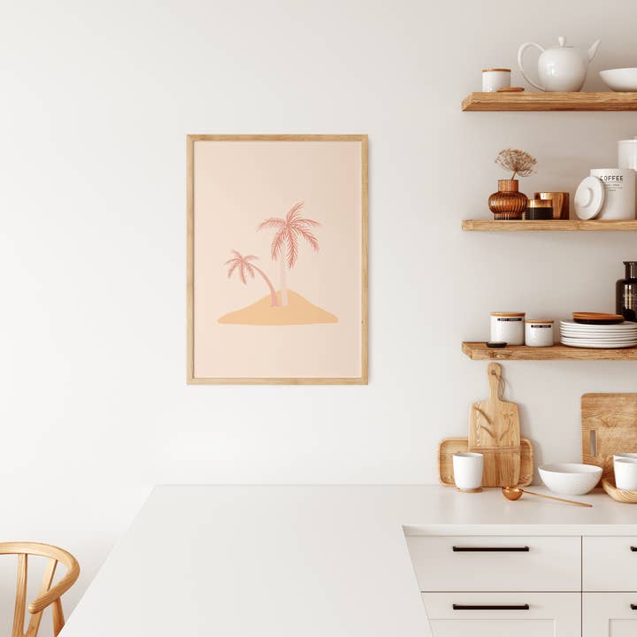 Pink Island Art Print for wholesale by Coral Cove Studio