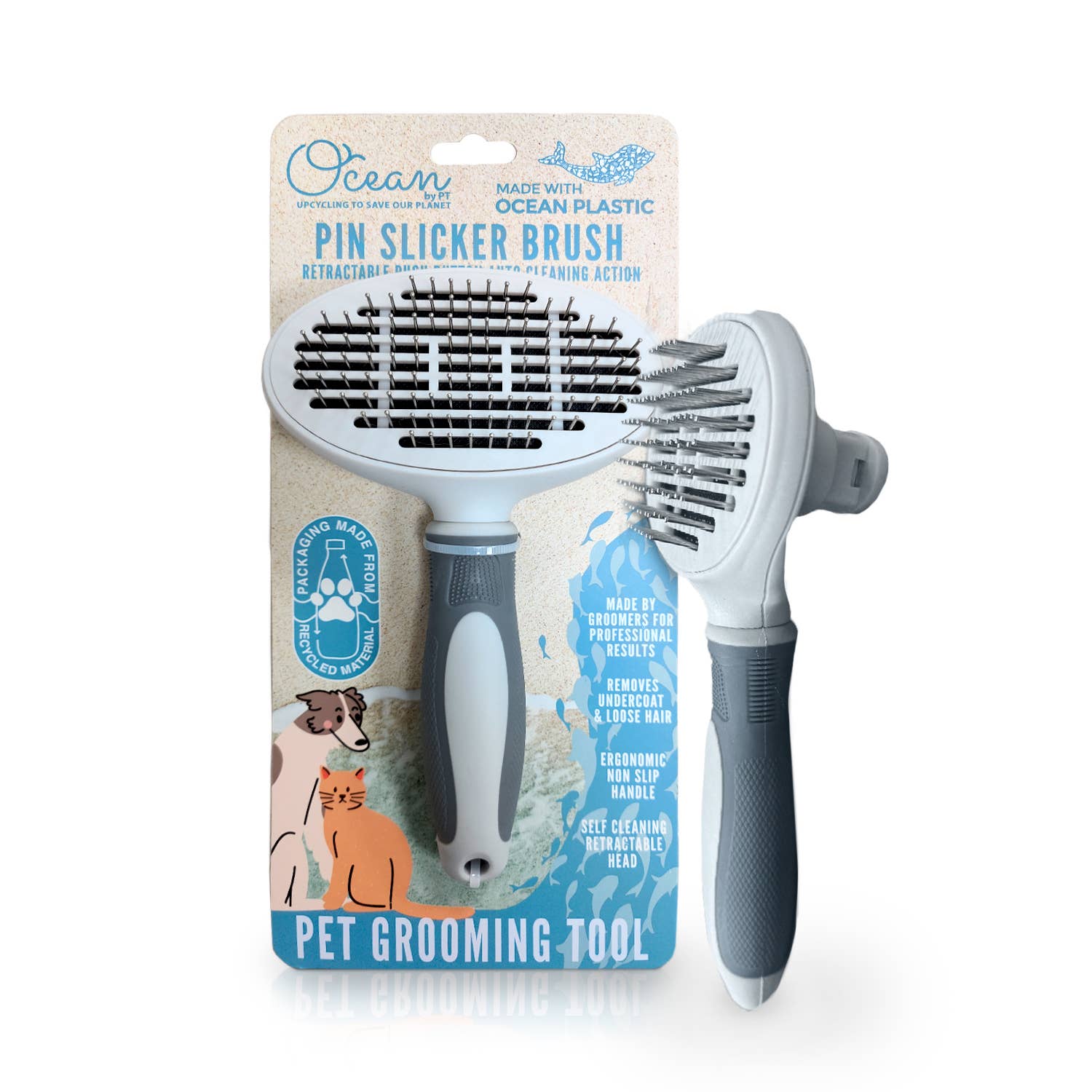 Precious Tails - Vente Brosse – chat et chien - Ocean Plastic par PT Self-Cleaning Pin Slicker Brush14