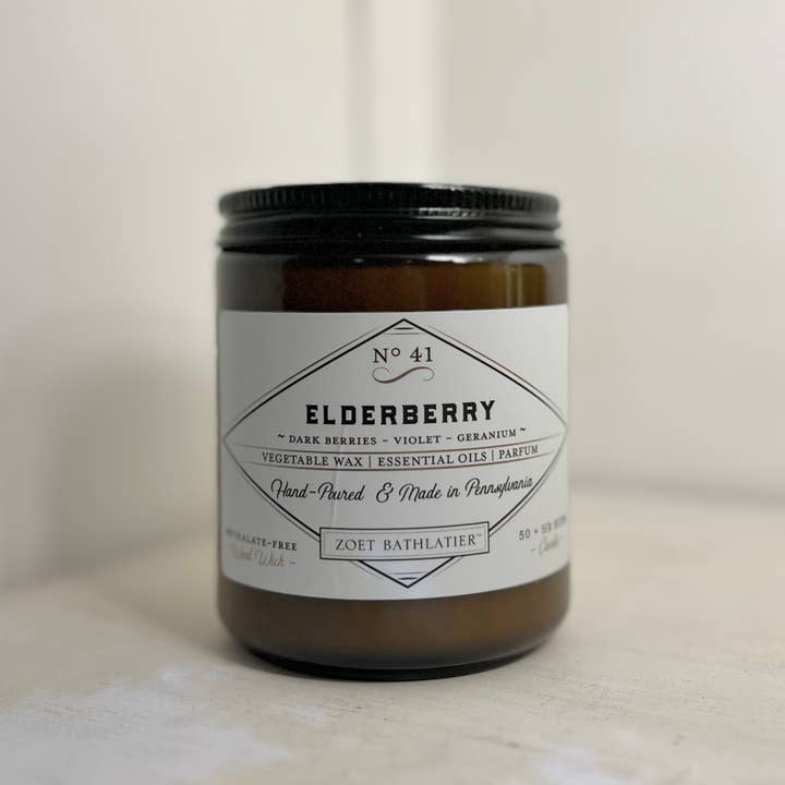 Elderberry Wood Wick Candle for wholesale by Zoet Bathlatier