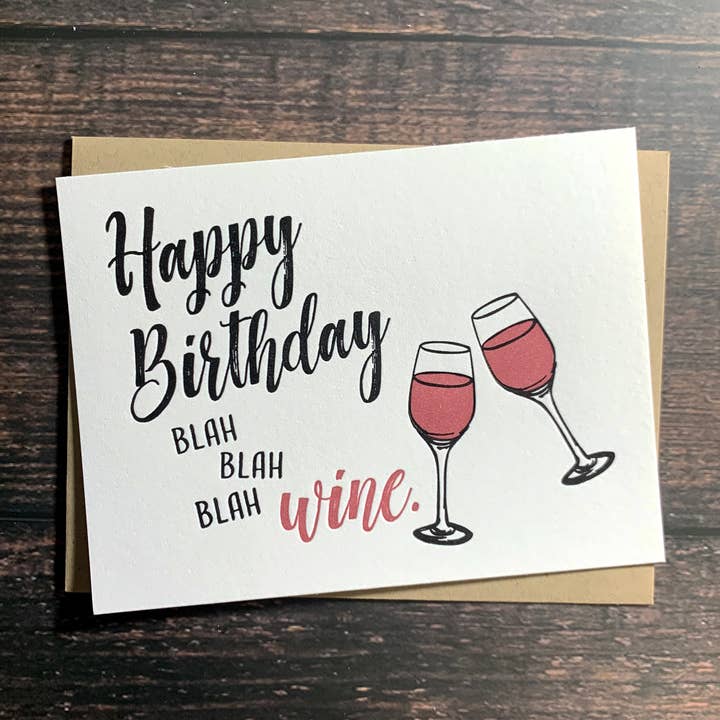 Funny Wine Birthday Card. Wine Gifts for Women or Friend. for wholesale by Kincaid Creative