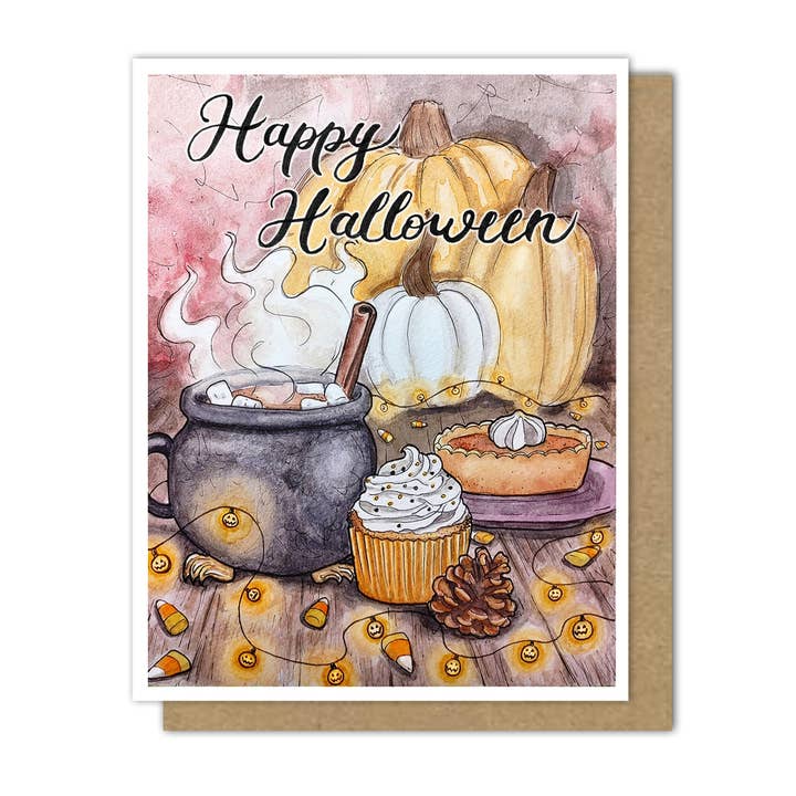 Carte de desserts d'Halloween heureux pour la vente par Motif's Art Studio