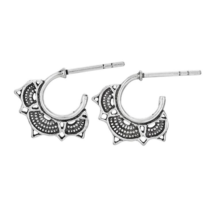 Lansing Sterling Silver Wavy Stud Hoops for wholesale by Tiger Mountain Jewelry