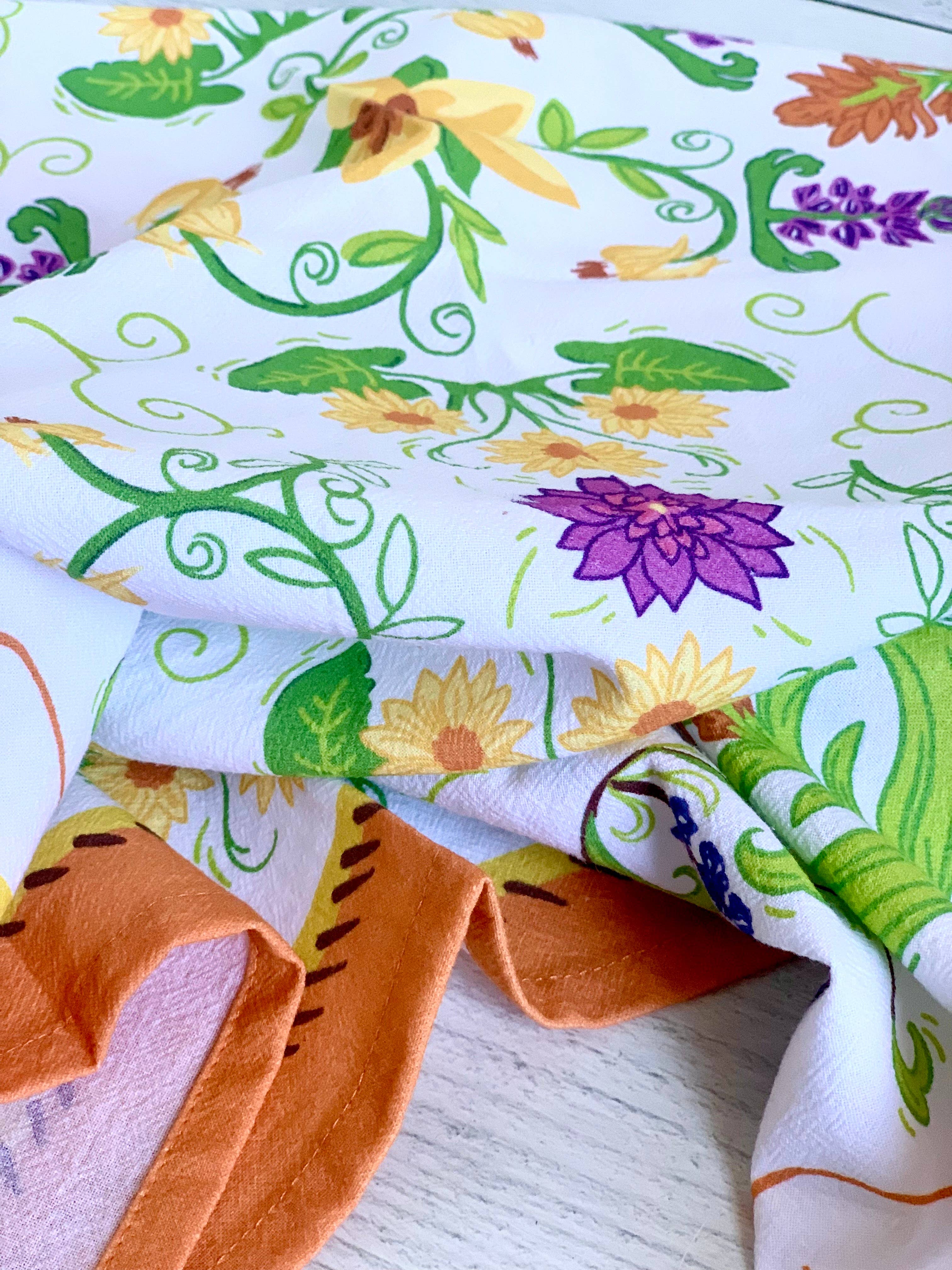 Corvidae drawings & designs - Wholesale Tea Towel - Fiori Wildflower Kitchen Tea Towel4