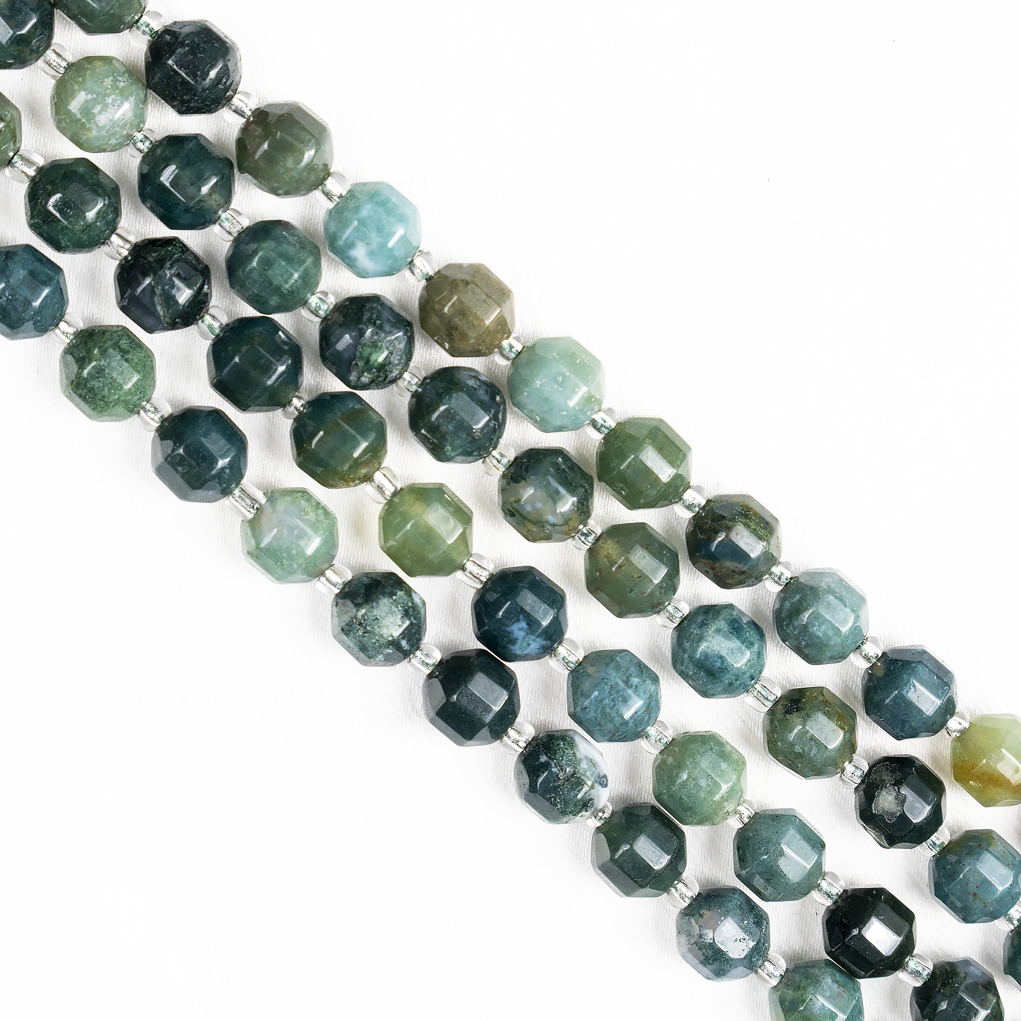 Soothing Crystals Beads - Wholesale Beads - Faceted Prism Cut Beads | Moss Agate | Crystal Beads2