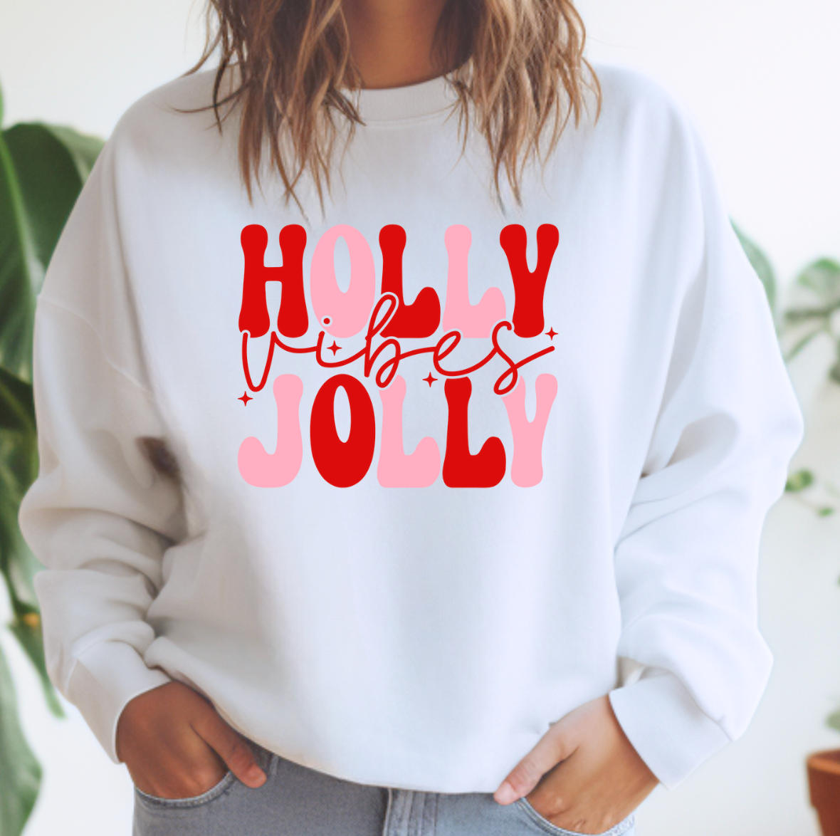 Kiki's Boutique - Wholesale Graphic Sweatshirt - Women's - Holly Jolly Vibes Christmas Top0