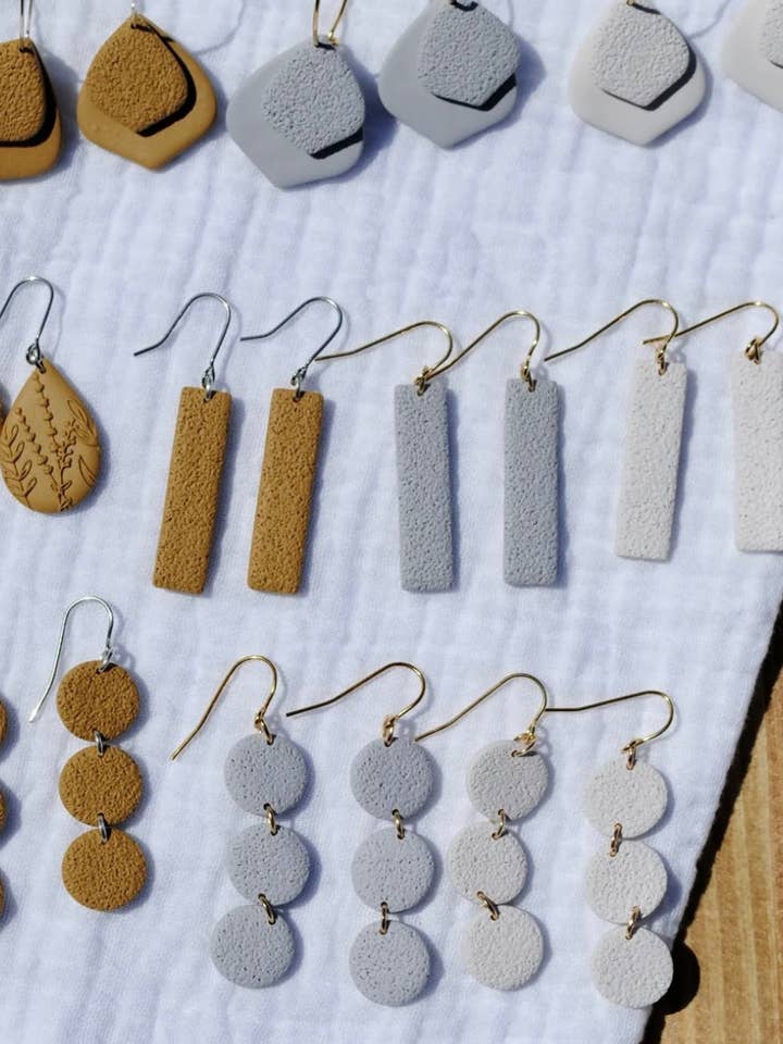 Neutral Earrings for wholesale by Finding Me Clay Co