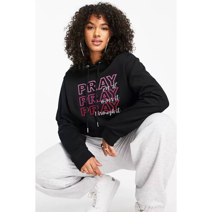 PRAY 3 COLOR GRAPHIC WOMEN HOODIE for wholesale by nobarand