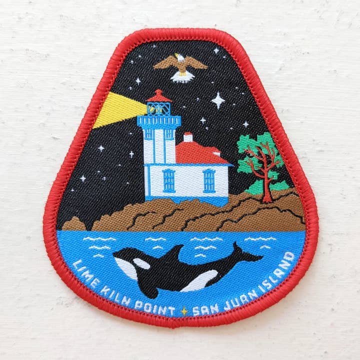 Lime Kiln Lighthouse San Juan Island Patch for wholesale by NW Corner Goods