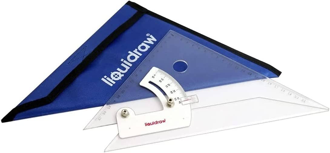 Liquidraw – Großhandel Lineal – Liquidraw verstellbares Geodreieck 35cm & dreikantiger Maßstab 30cm Set aus 2 für Architektur, Zeichnen, Tischlerei1