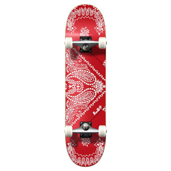 Graphic Complete Skateboard 7.75" - Bandana Red for wholesale by Yocaher Skateboards