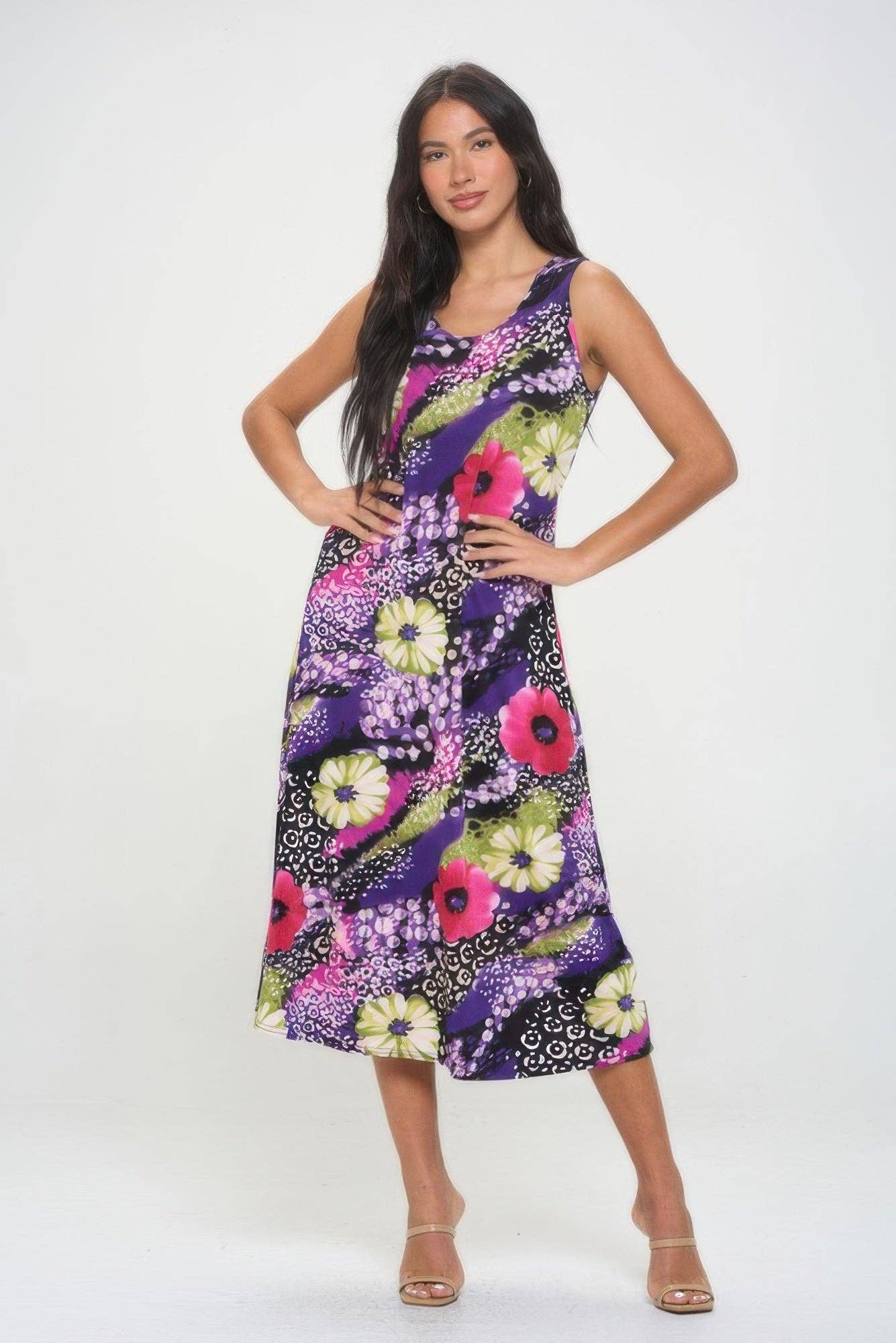 CC Wholesale Clothing - Wholesale Dress - Women's - Bns Print Long Tank Dress1
