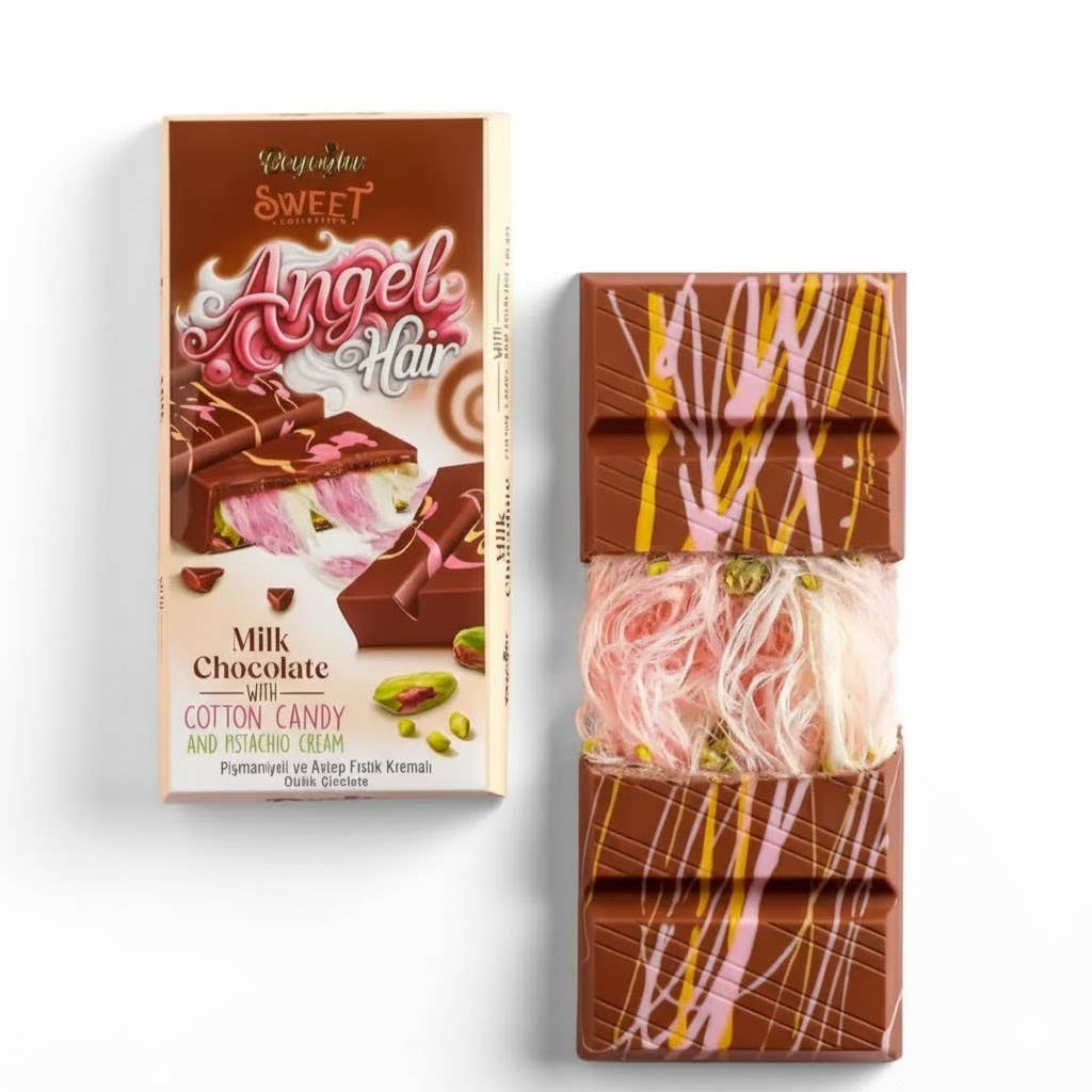 Aladdin - Venta al por mayor Dulces con chocolate - Beyoglu Algodón de Azúcar de Chocolate con Leche Cabello de Ángel Pistacho2