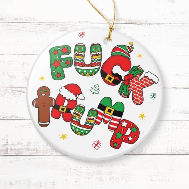 Embrova - Wholesale Ornament - Funny FDT Democrat Ornament, Anti Trump Gift for Liberal 1