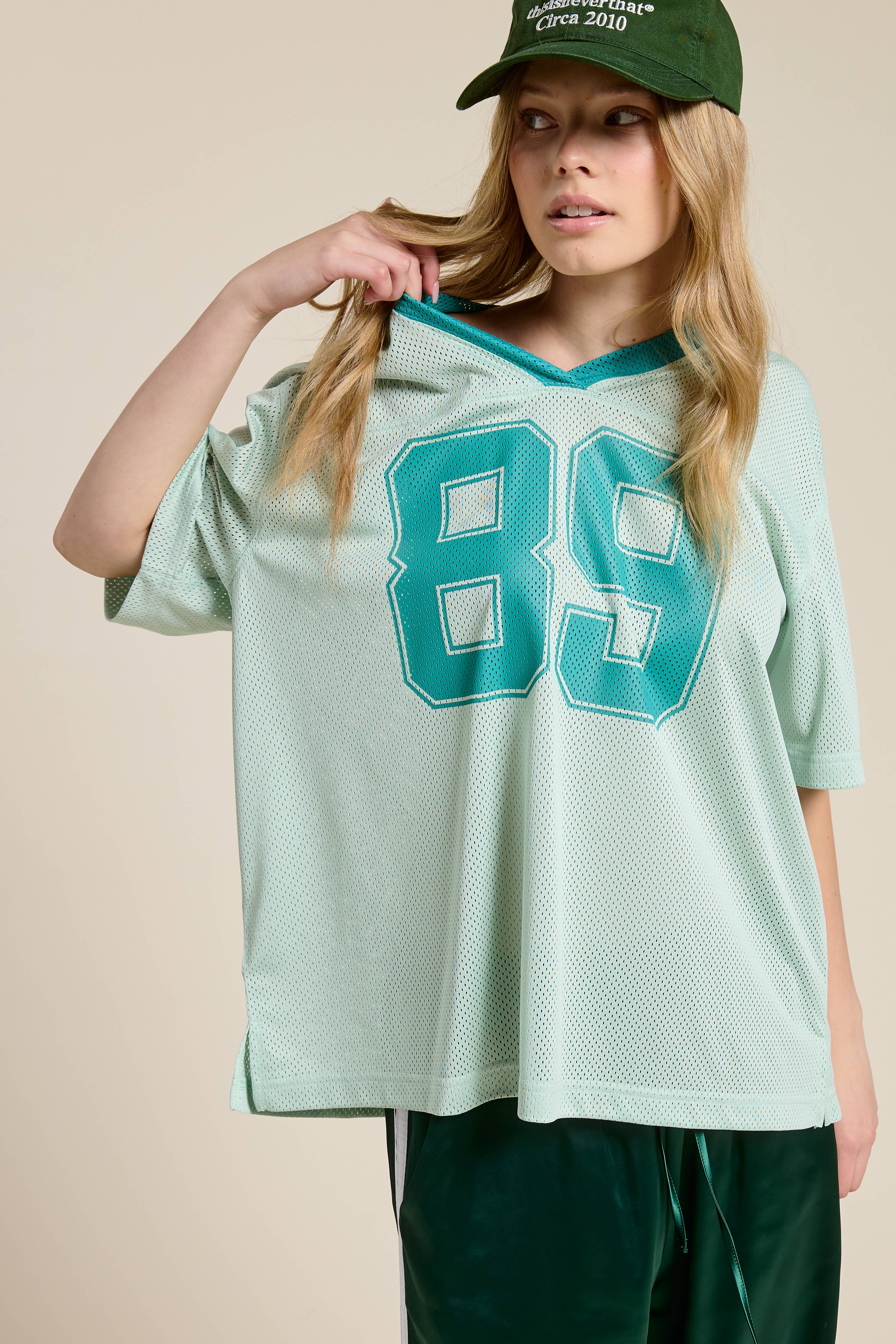 Mimosa - Wholesale T-Shirt - Women's - Sporty V Neck Short Sleeve Jersey Top with 89 Graphic Print22