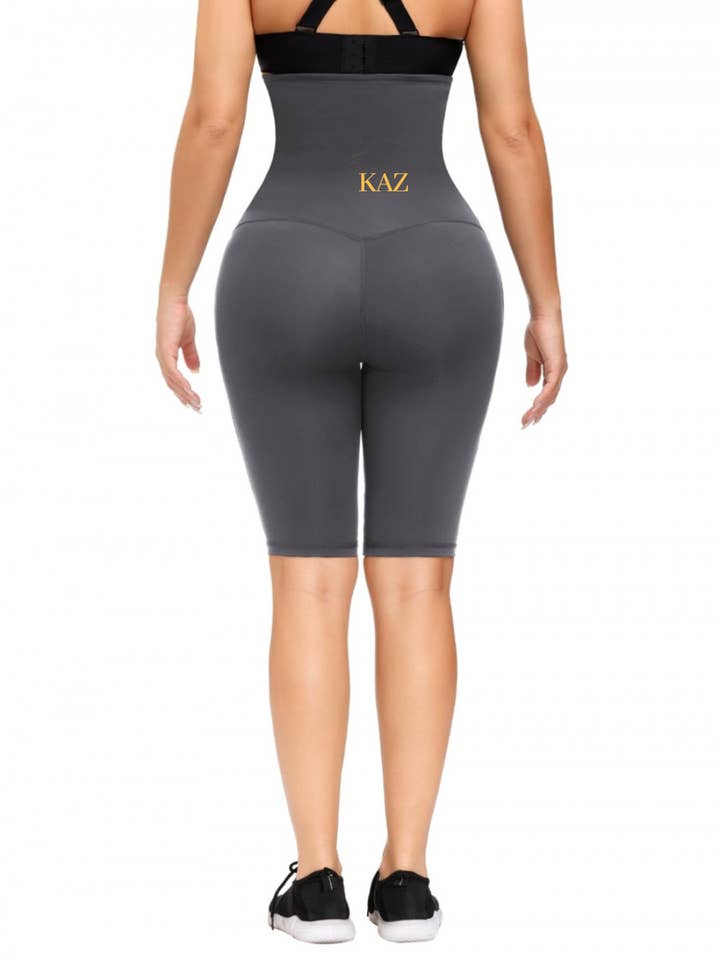 Kaz by De Unique Limited – wholesale Athletic shorts – Women's – Knee length high waist trainer- Grey1