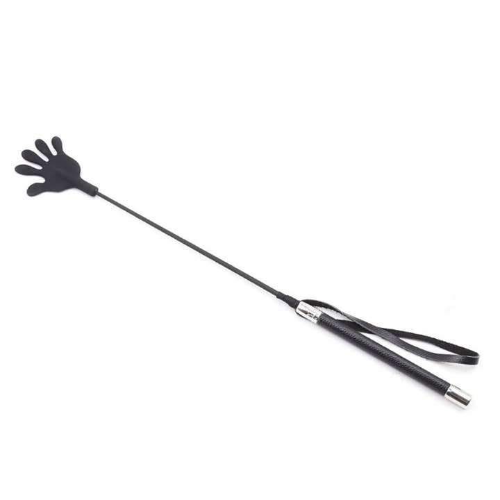 Crop - Black Hand Silicone Riding Spanking Crop for wholesale by Plesur Body Products