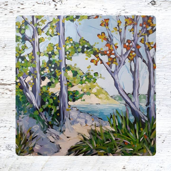Coasters and Trivets: A Walk Along the Lake for wholesale by Dreese Fine Art