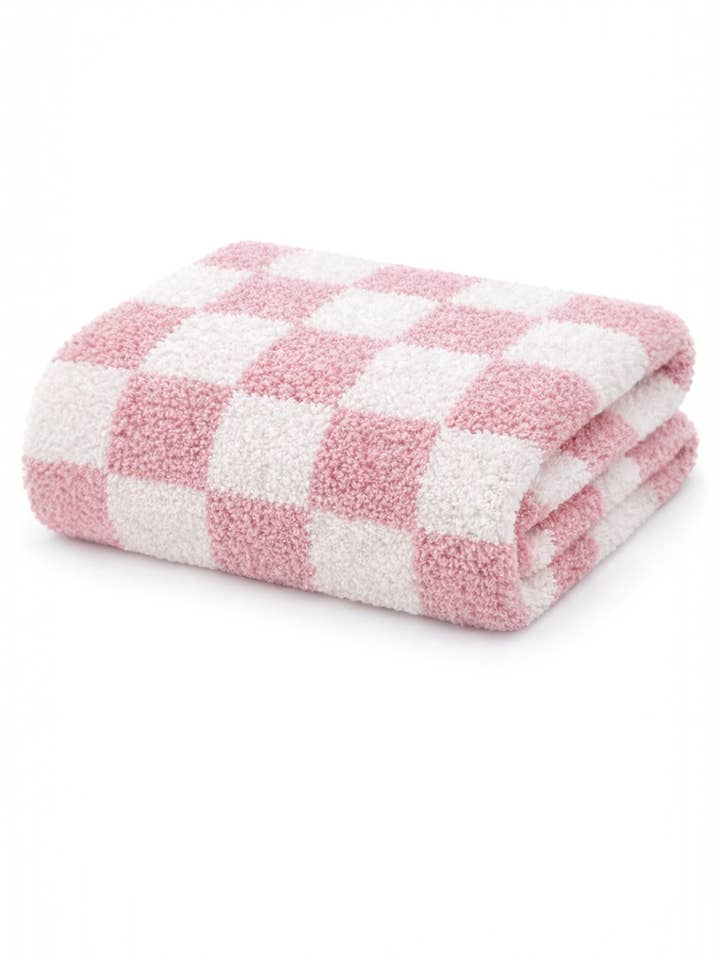 Phufy® Bliss Checkerboard Blanket, Strawberry for wholesale by SpearmintLOVE