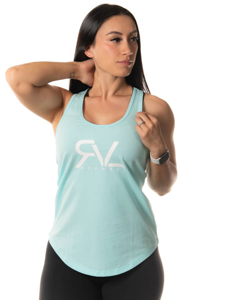 Signature - Canotta da donna - Celeste/Bianco per la vendita all'ingrosso da parte di RVL Apparel