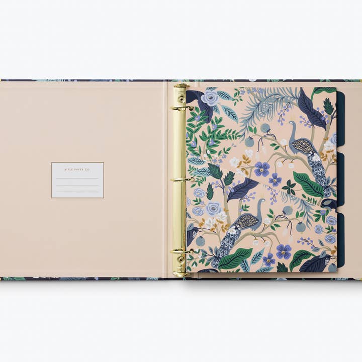 Rifle Paper Co. - Wholesale Binder - Peacock Classic Binder1