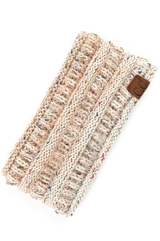 Hana - Wholesale Haarband - Dames - C.C Ombre geribbelde confetti gebreide paardenstaart hoofdband4