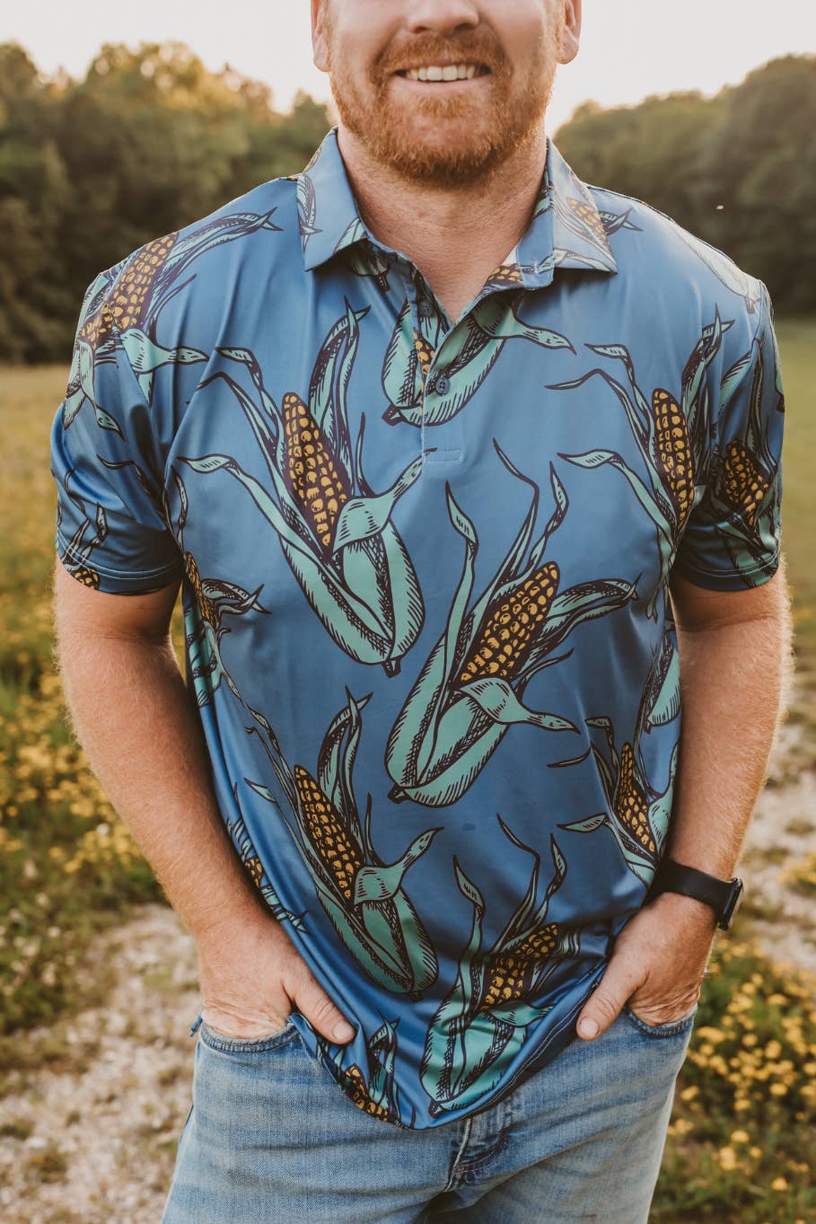 Kelso & Company - Wholesale Polo – Men’s - Shuck Yeah Men's Corn Polo