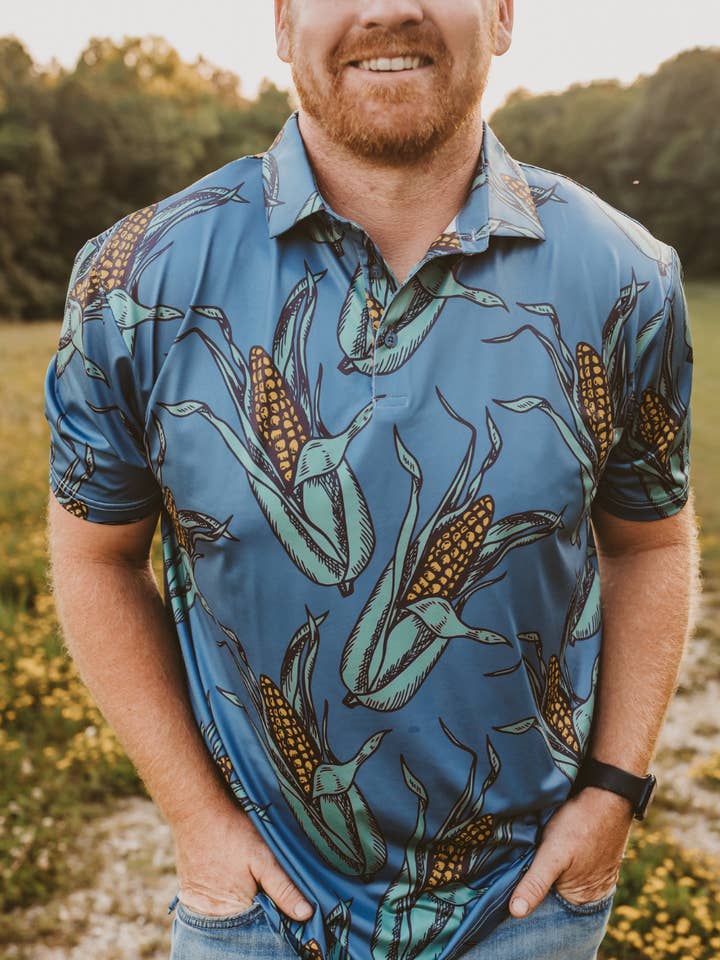 Kelso & Company - Wholesale Polo – Men’s - Shuck Yeah Men's Corn Polo0