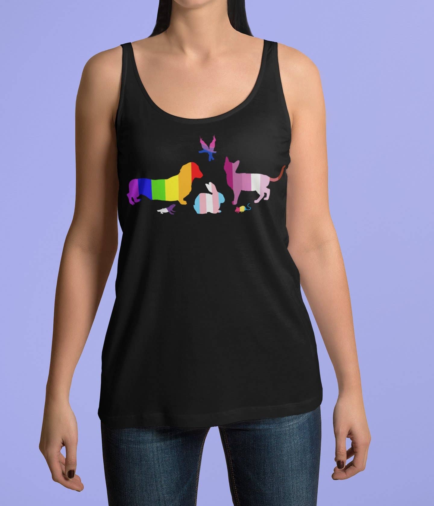 Pink N Paw - Wholesale Tank Top - Women's - Pride Pack - Racerback Tank, Rainbow LGBTQA3