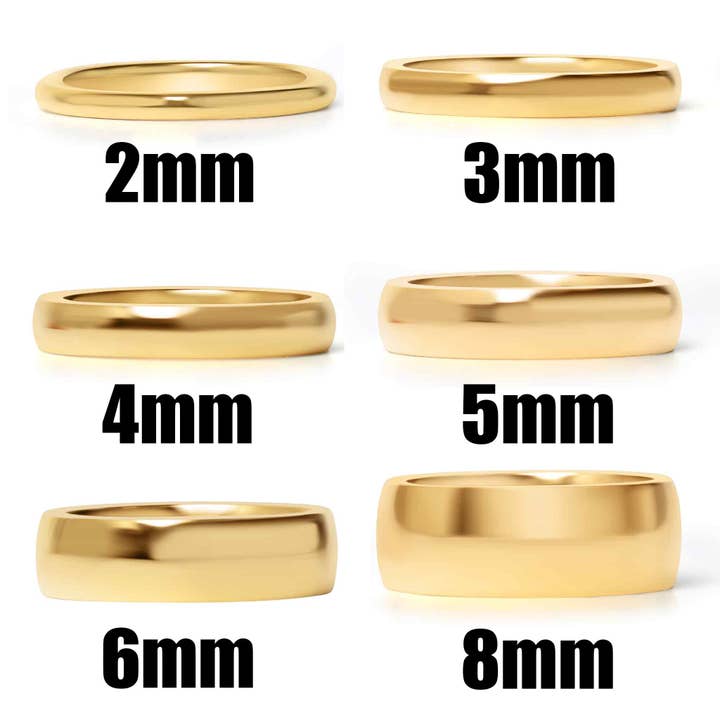 WJW - Wholesale Band/Stacked Ring - Stainless Steel Blank Gold Ring