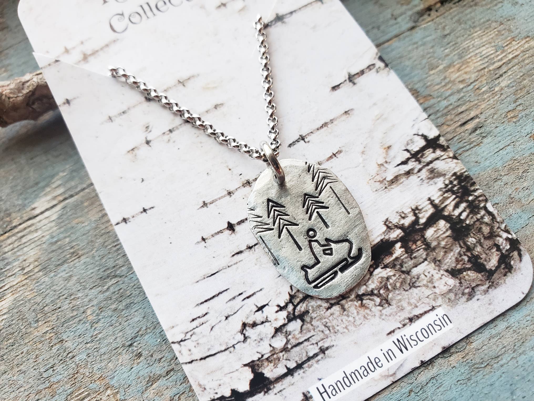 Kathryn's Collection - Vente Colliers à pendentif - Collier Motoneige, Fait Main avec Estampage3