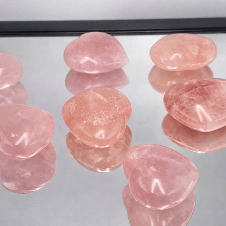Rose Quartz Crystal Heart 75-150g for wholesale by Distinction Crystals