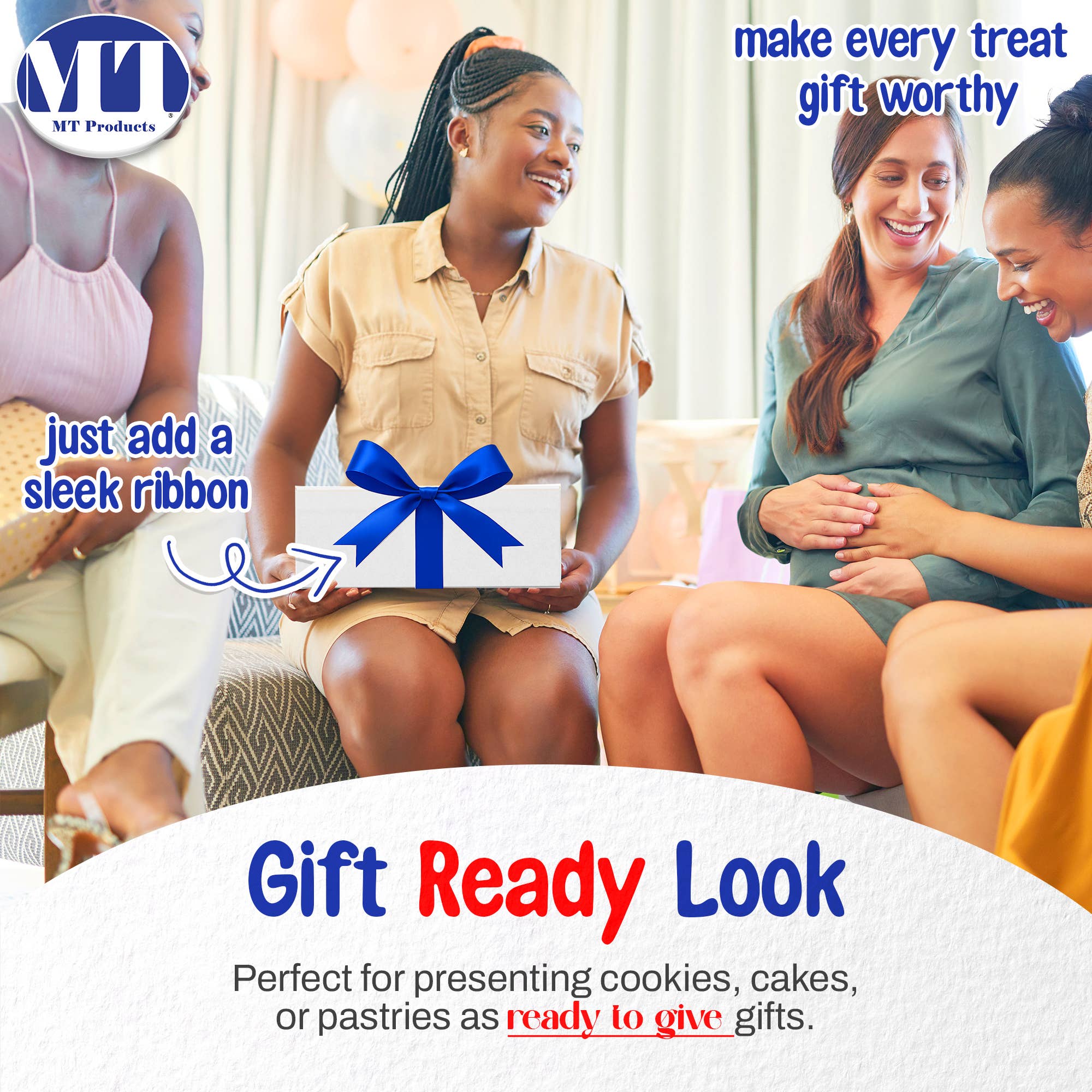 MT Products - Wholesale Gift Box - MT Products Cookie Boxes 12" x 12" x 5" - White Bakery Boxes3