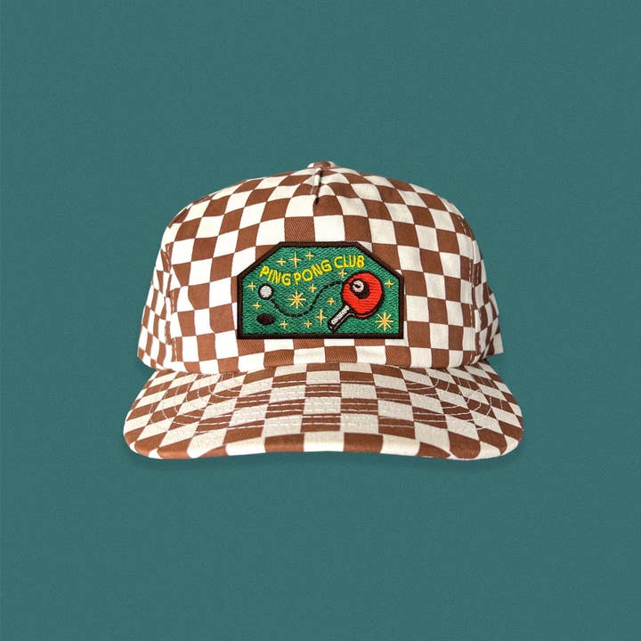 The Space Bureau - Wholesale Baseball Cap - Unisex - Ping Pong Club 5-Panel Checkered Floppy Hat