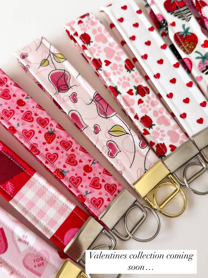 Keychain Wristlet, Key Fob, Valentine’s Day, Pink Keychains for wholesale by Peachy Daze Boutique