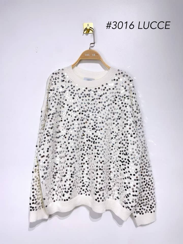 LUCCE - Wholesale Knit Sweater - Women's - Sequin sweater - 3016