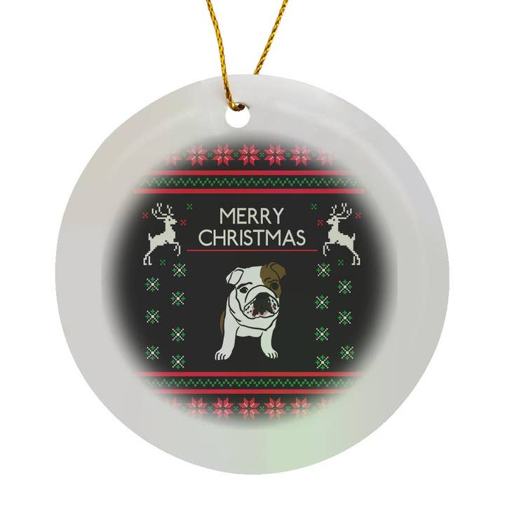 3dRose, Amanti dei Pitbull Cane Animale Grafico Buon Natale Xmas, Ornamento per la vendita all'ingrosso da parte di 3dRose