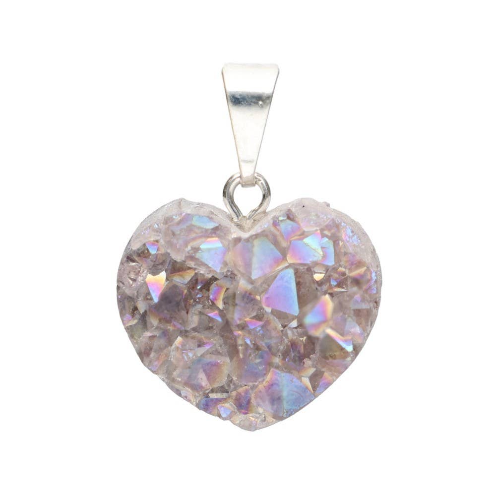 Vives de la Cortada S.L – wholesale Individuell berlock/hänge – Hängsmycke Hjärtformad Aqua Aura Drus i Silverplätering