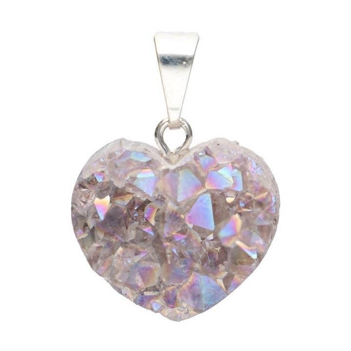 Vives de la Cortada S.L – wholesale Individuell berlock/hänge – Hängsmycke Hjärtformad Aqua Aura Drus i Silverplätering0