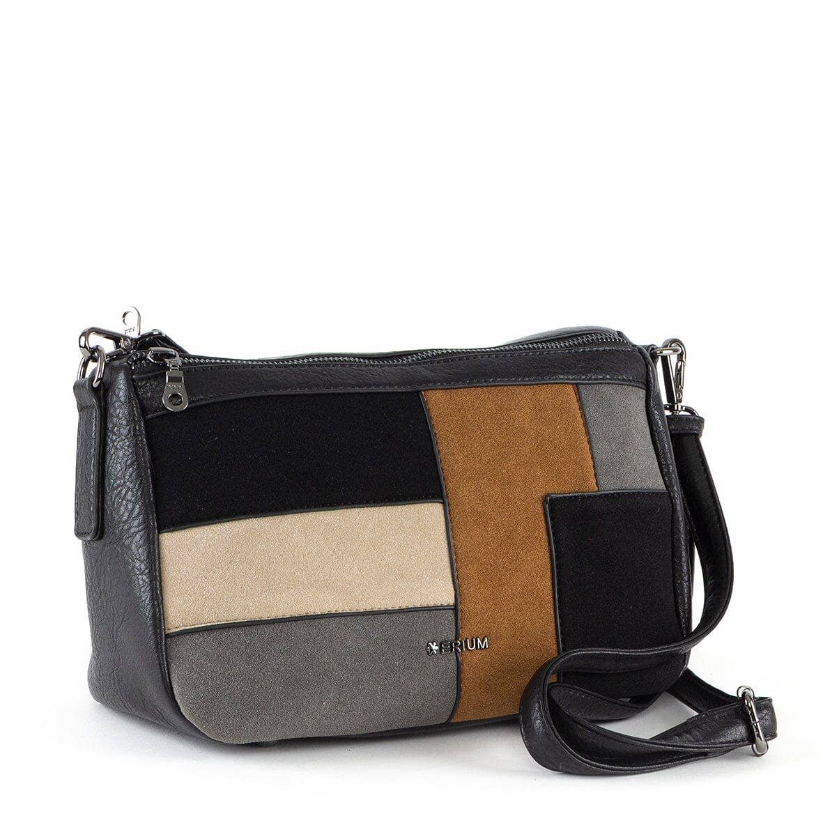 Crossbody bag with 2 compartments Eriun for Women Black for wholesale on Faire3