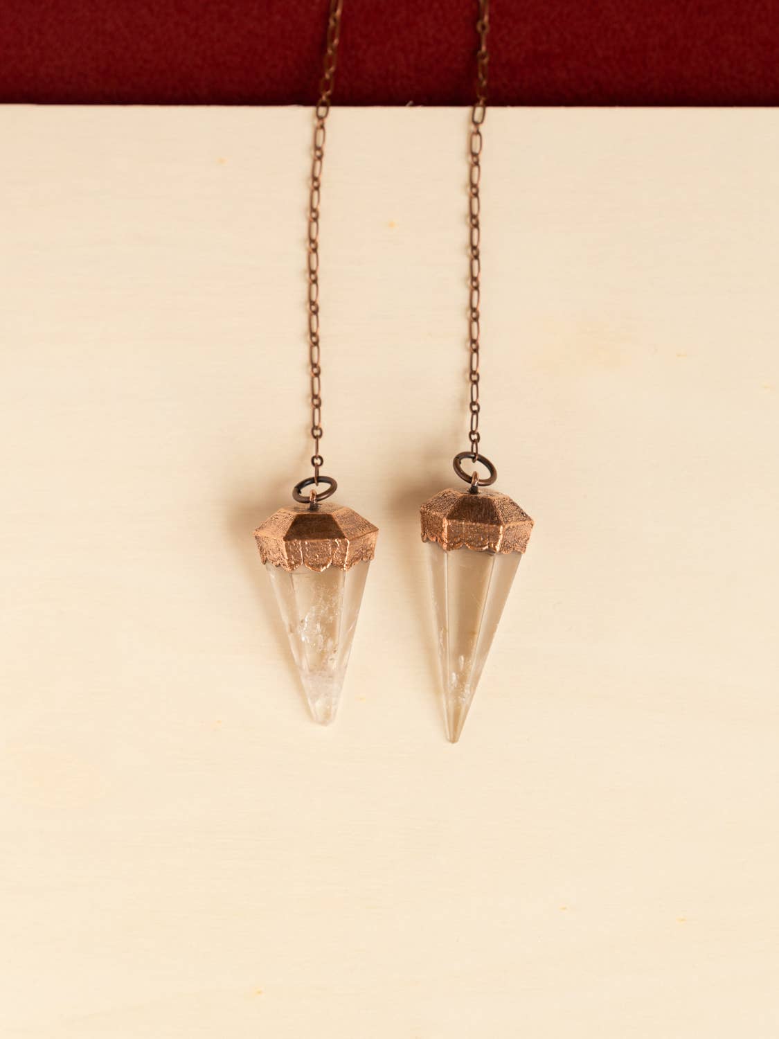 The Cyprus Cabinet - Wholesale Spiritual Stone/Crystal - Quartz Copper + Crystal Pendulum3