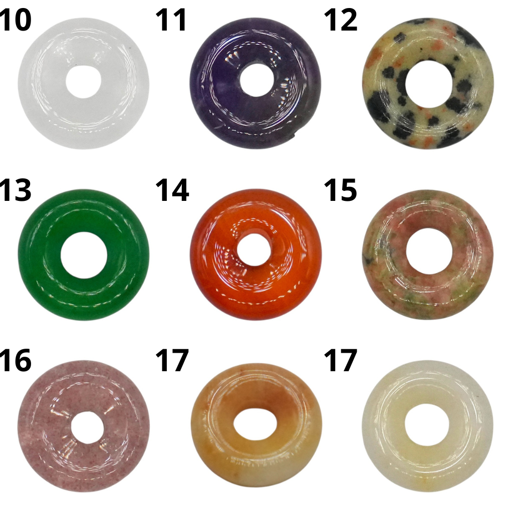 Foliesbijoux - Wholesale Spiritual Stone/Crystal - Set of 10 donuts (17 stones & two sizes available)3
