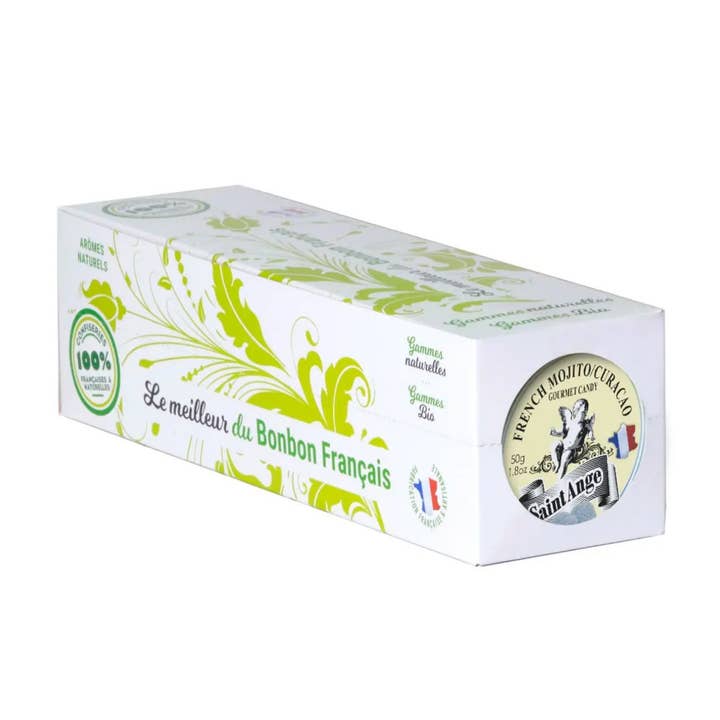 Bonbon USA France - Wholesale Hard Candy - Saint Ange Mojito Curacao - French Gourmet Natural Candy Tin3
