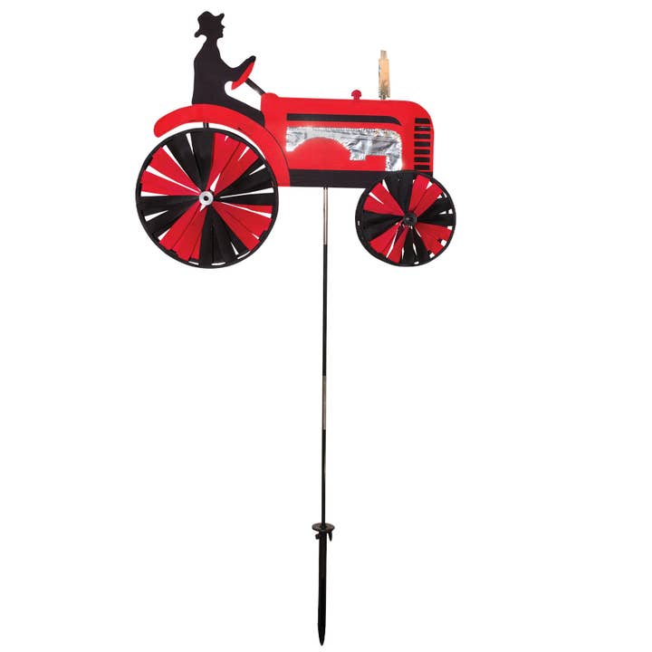 In the Breeze, LLC. - Wholesale Wind Spinner - 24" Red Tractor Spinner
